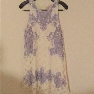 Classy blue and white lace dress